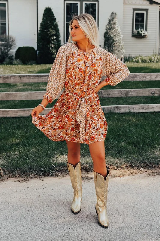Date Night Darling Floral Mini Dress Comfortable Wrap Mini Dress