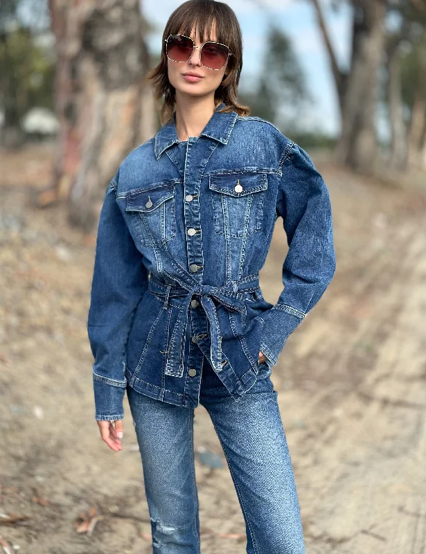 Denim Dojo Jacket Zippered Front Buttoned Front Snap Front