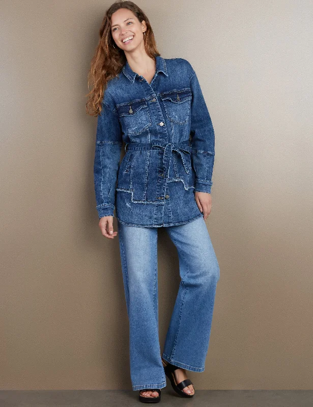 Denim Judo Jacket Toggled Jacket Drawstring Jacket Belted Jacket