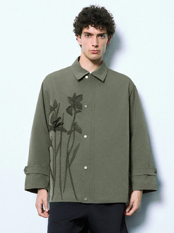 Embossed Oversized Jacket Mesh Jacket Canvas Jacket Denim Jacket