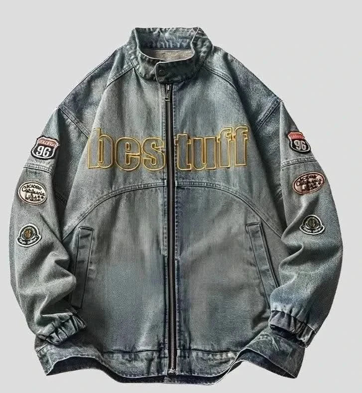 Embroidery, Baseball Varsity Denim Jacket Rayon Jacket Velvet Jacket Corduroy Jacket