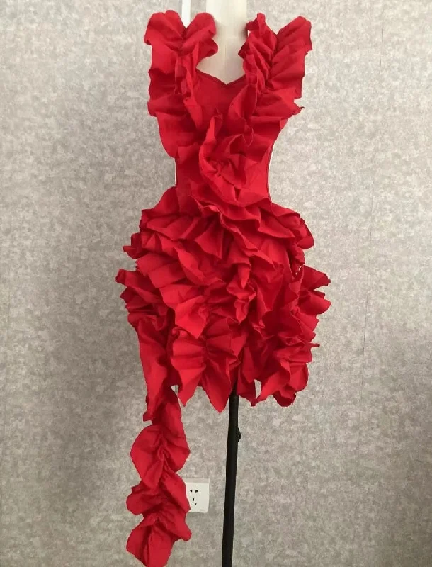 Fashionella Ball Gown Sexy Women Hollow Out Club Night Mini Dress Modern Satin Mini Dress