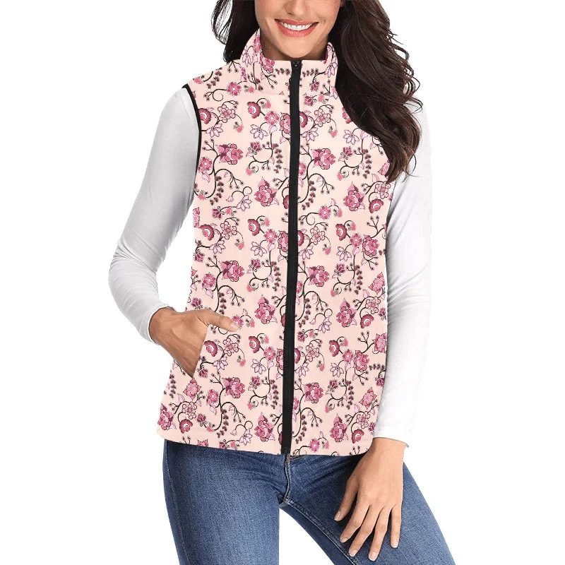 Floral Amour Women's Padded Vest Jacket Faux Fur Jacket Real Fur Jacket Shearling Jacket