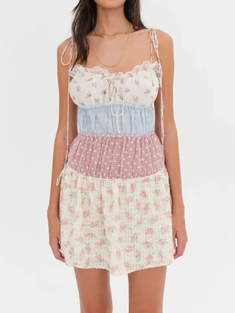 For Love & Lemons Elula Mini Dress Stylish Plaid Mini Dress