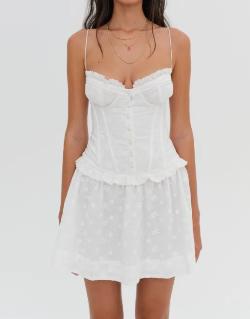 For Love & Lemons Marlowe Mini Dress - White Stylish Summer Mini Dress