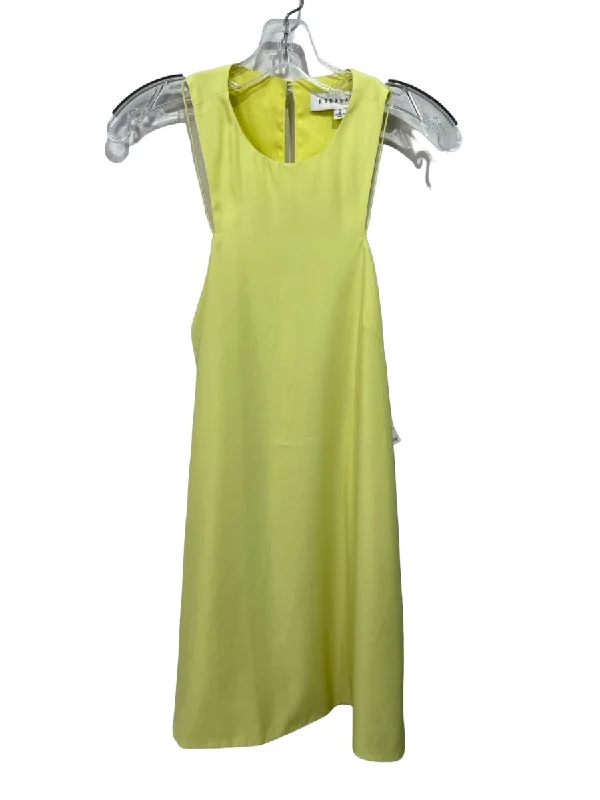 Keepsake Size Small Yellow Polyester Blend Sateen Sleeveless T Back Mini Dress Classic Floral Mini Dress
