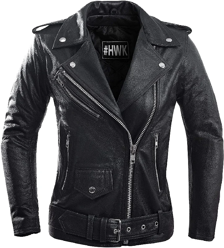 Ladies Leather Motorcycle Jacket for Women Classic Vintage Cafe Racer Brando Biker Jacket Faux Fur Jacket Real Fur Jacket Shearling Jacket