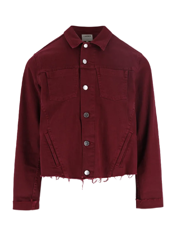 janelle cropped denim jacket Satin Jacket Silk Jacket Chiffon Jacket