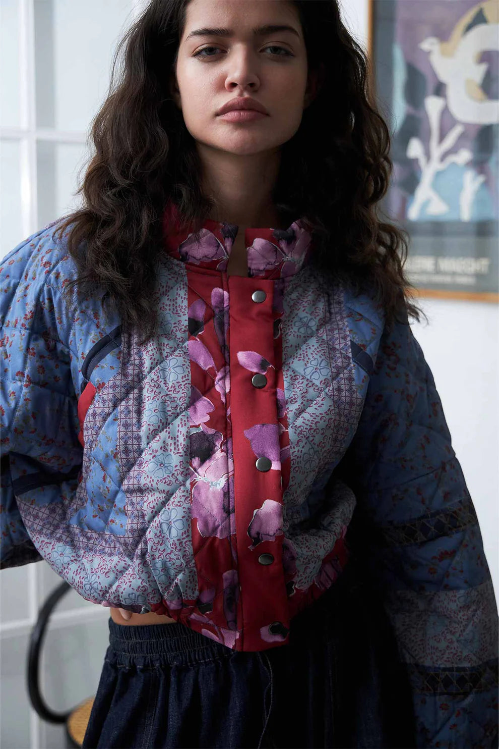 Lollys Laundry Multi Lilac Lama Jacket Notch Collar Jacket Peter Pan Collar Jacket Cowl Neck Jacket