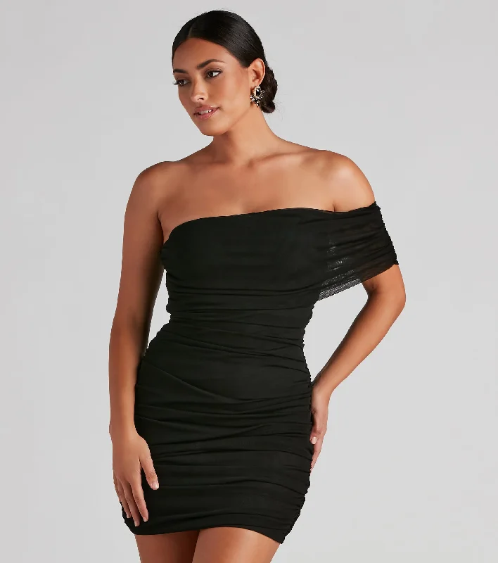 Mesh Muse Bodycon Mini Dress Comfortable Fit-and-Flare Mini Dress