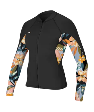 O'Neill Bahia Full Zip 1/0.5 mm Women's Wetsuit Jacket - Black/Demi Floral Appliqued Jacket Beaded Jacket Sequined Jacket O'Neill Bahia Full Zip 1/0.5 mm Women's Wetsuit Jacket - Black/Demi Floral Appliqued Jacket Beaded Jacket Sequined Jacket
