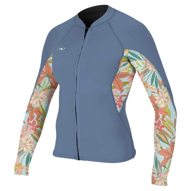 O'Neill Women's Bahia Full Zip Jacket in Infinity/Dahlia Welt Pockets Slit Pockets Flap Pockets