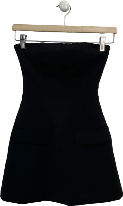 Pepper Mayo Black Allots Strapless Mini Dress UK 4 Trendy Mesh Mini Dress