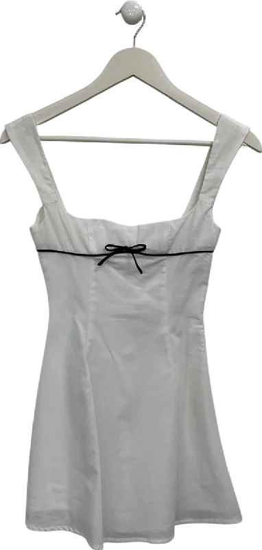 Pepper Mayo White Contrast Bow Mini Dress UK 4 Stylish Summer Mini Dress