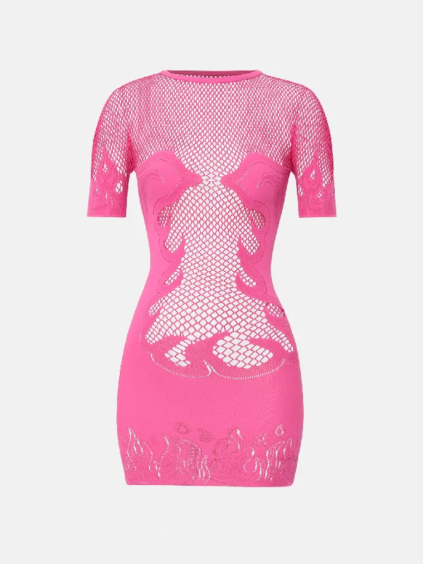 Pin Up Mini Dress Pink Cozy T-Shirt Mini Dress