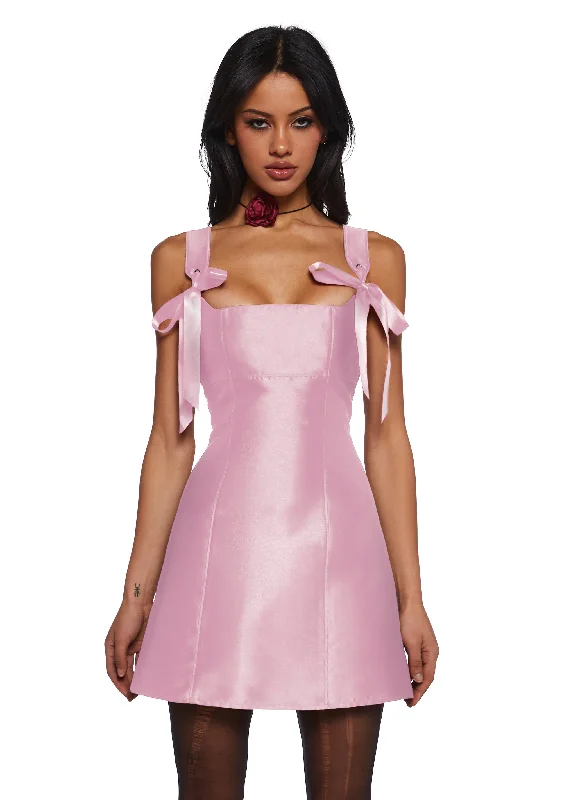 Pixie Stardust Mini Dress - Pink Classic Striped Mini Dress