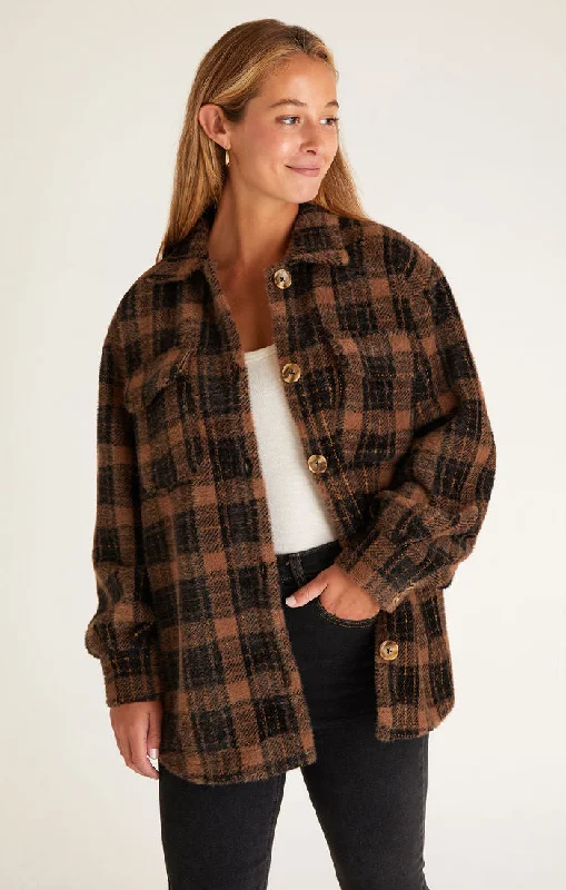 Plaid Tucker Jacket Snapped Jacket Toggled Jacket Drawstring Jacket