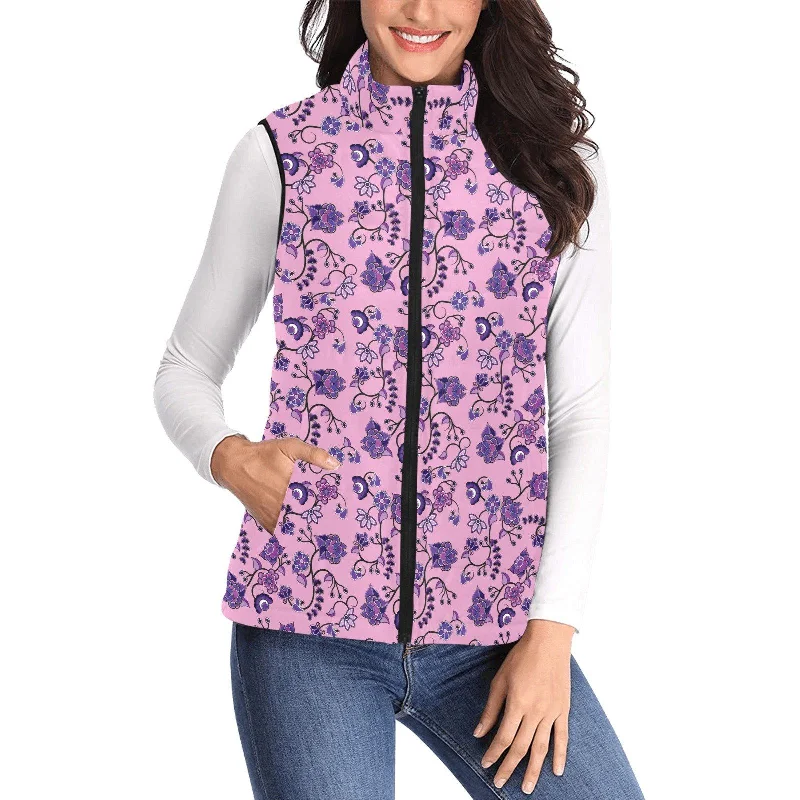 Purple Floral Amour Women's Padded Vest Jacket Quilted Jacket Puffer Jacket Insulated Jacket Purple Floral Amour Women's Padded Vest Jacket Quilted Jacket Puffer Jacket Insulated Jacket