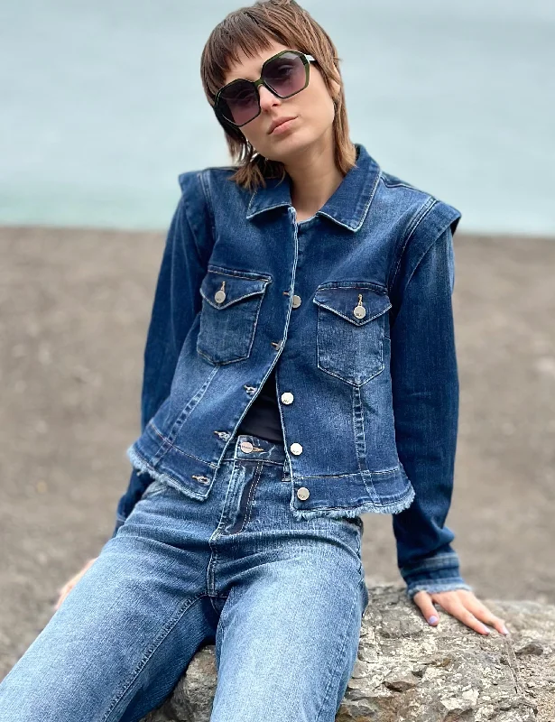 Road Trip Denim Jacket Elasticated Jacket Padded Jacket Insulated Jacket