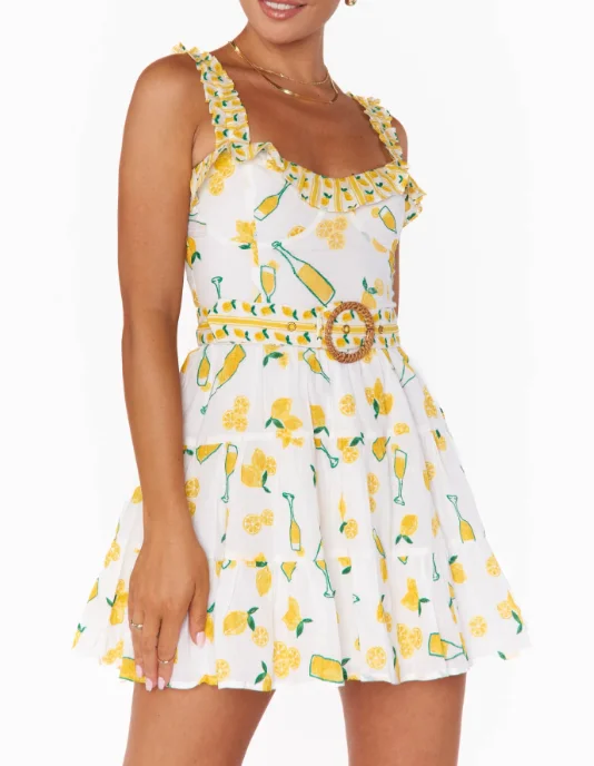 Show Me Your Mumu Jolene Mini Dress - Limoncello Embroidery Comfortable Boho Mini Dress