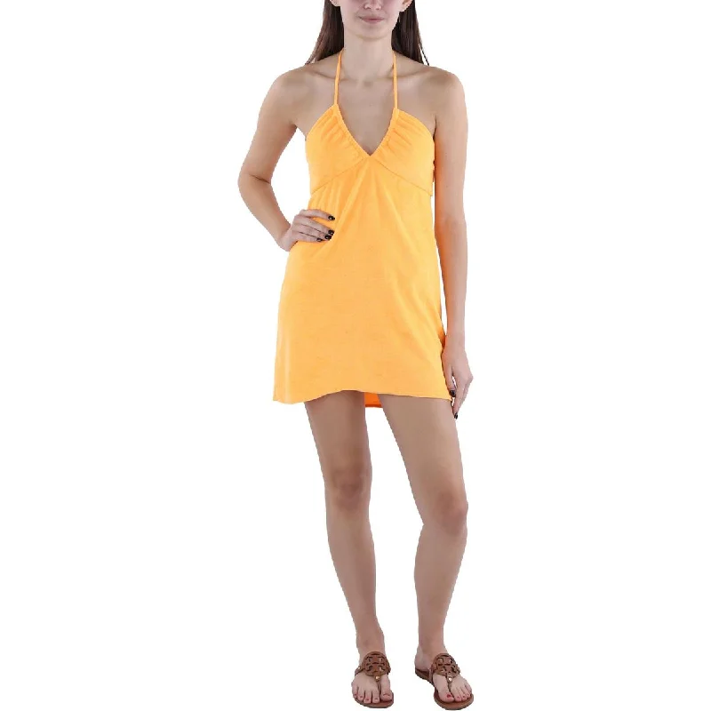 Show Me Your Mumu Womens Terry Cloth Halter Mini Dress Stylish Ribbed Mini Dress