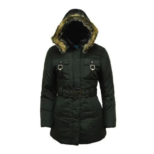 Size 36' Parka Jacket With Belt And Hood Rayon Jacket Velvet Jacket Corduroy Jacket