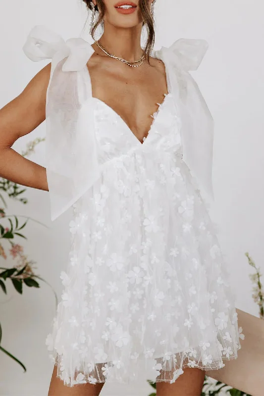 Sweet Solid Frenulum V Neck Mini Dresses Cozy Cowl Neck Mini Dress