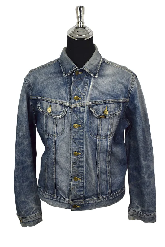 Lee Brand Denim Jacket Denim Fabric Leather Fabric Suede Fabric