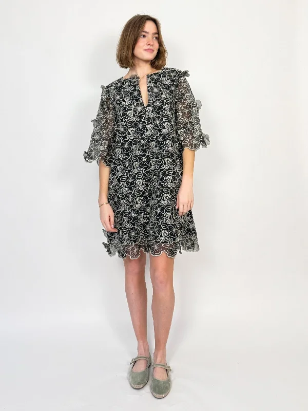The Cornelia Mini Dress | Black Petal Comfortable Bodycon Mini Dress