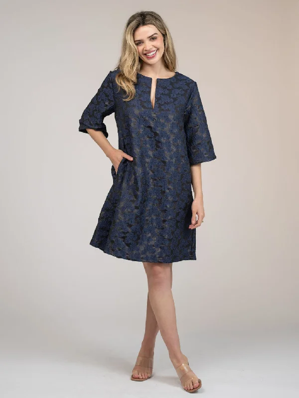 The Cornelia Mini Dress | Midnight Elegant Satin Lace Mini Dress