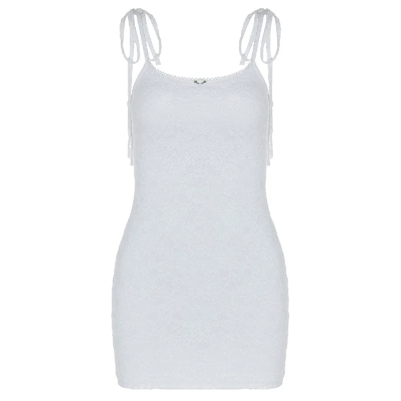 U neck knotted lace cami mini dress Cozy Sweater Mini Dress
