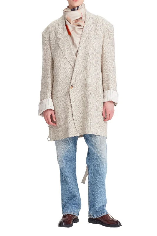 Unbound Jacket A-Line Jacket Boat Neck Shawl Collar