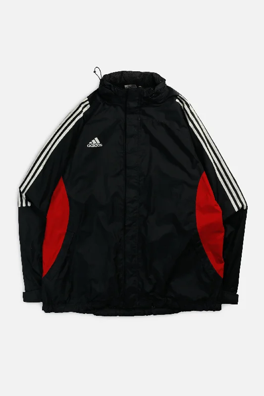 Vintage Adidas Windbreaker Jacket - XL Zippered Front Buttoned Front Snap Front