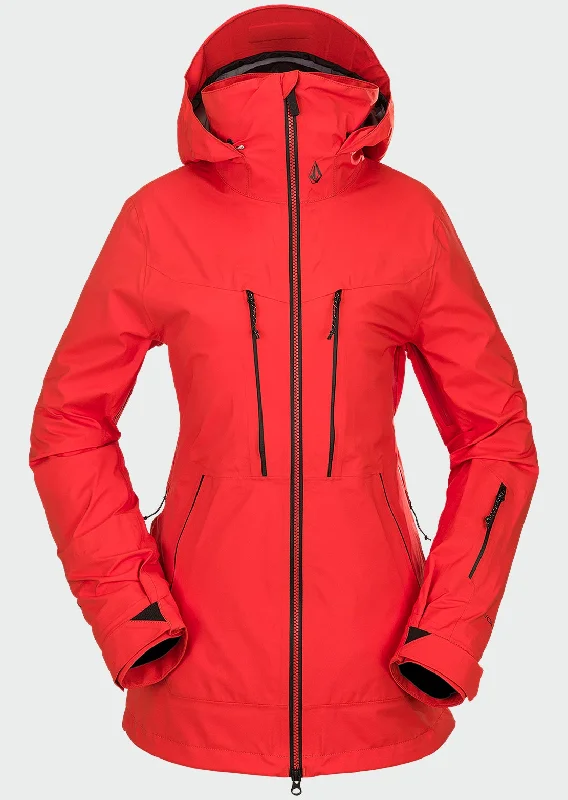 Volcom Women's VS 3L Stretch Gore Jacket Belted Jacket Elasticated Jacket Padded Jacket