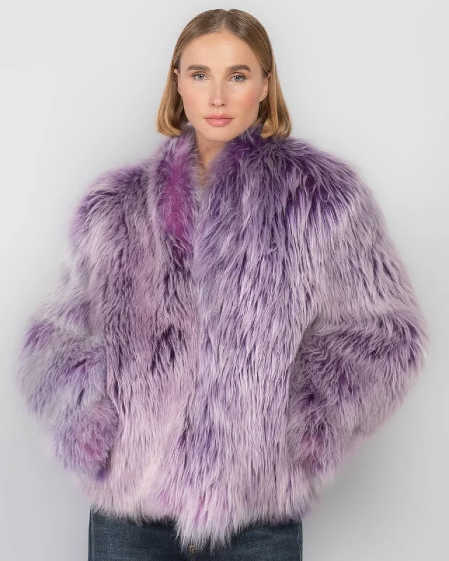 Oversized Shearling Jacket Zip Front Button Front Snap Front