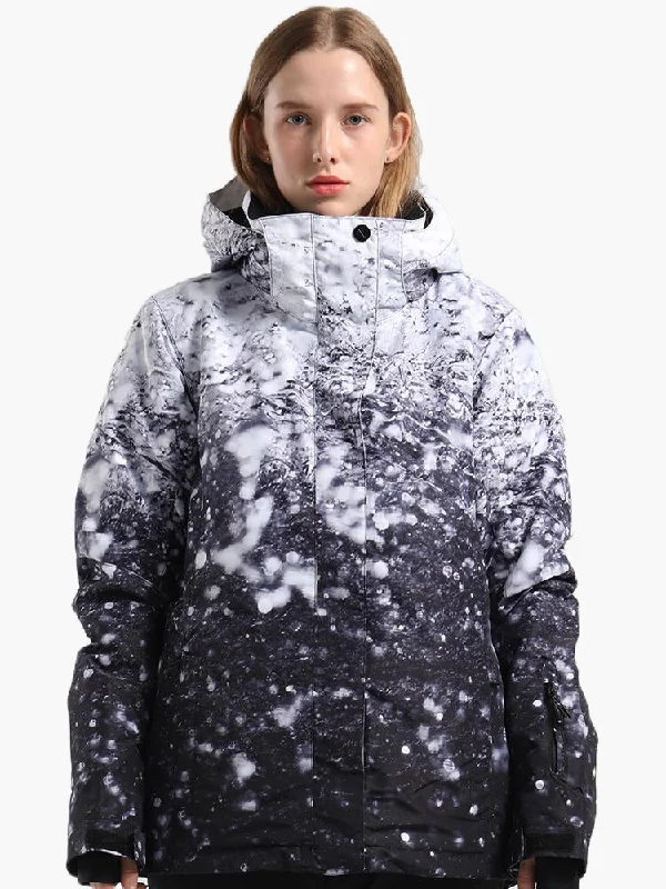 Water Drops Colorful Women's Snowboard Ski Jackets Herringbone Jacket Houndstooth Jacket Plaid Jacket