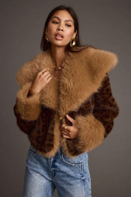 Wild Heart Leopard Faux Fur Cropped Jacket Appliqued Jacket Beaded Jacket Sequined Jacket Wild Heart Leopard Faux Fur Cropped Jacket Appliqued Jacket Beaded Jacket Sequined Jacket