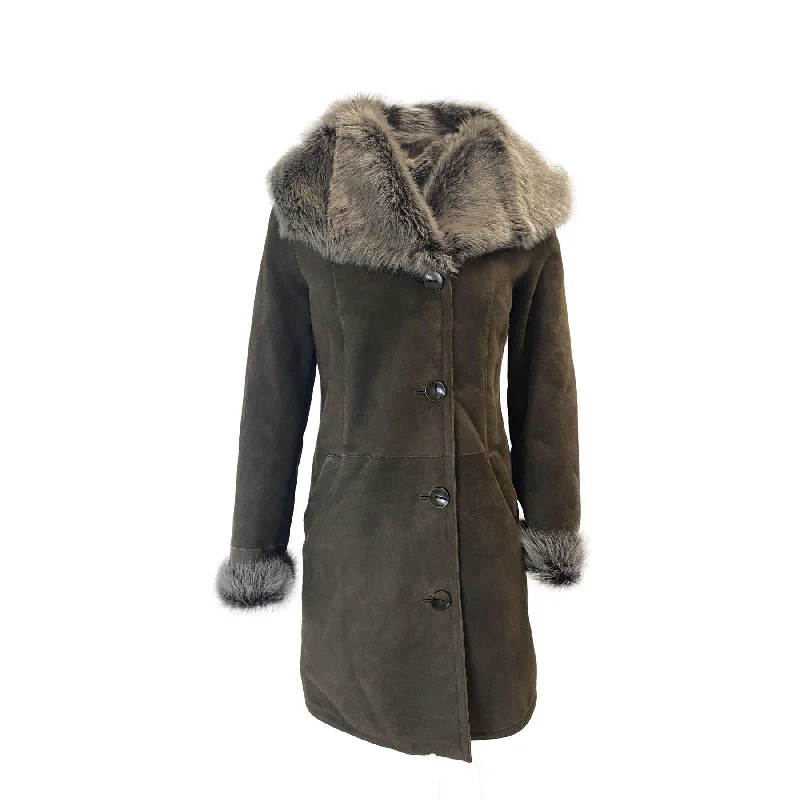 Nova - Women's Sheepskin Shearling Jacket Striped Jacket Polka Dot Jacket Floral Jacket