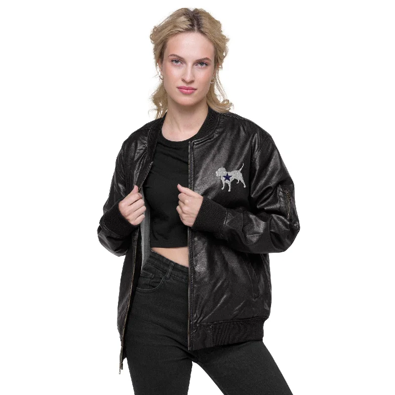 Wordmark Leather Bomber Jacket Plaid Jacket Tartan Jacket Houndstooth Jacket