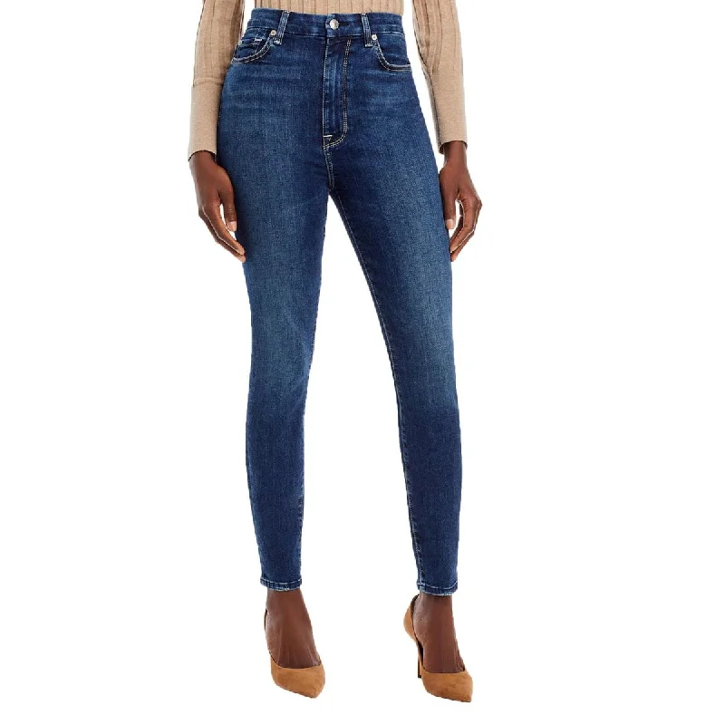 7 For All Mankind Aubrey Women's Medium Wash High Rise Ankle Crop Skinny Jeans Casual High-Waisted Bootcut Jeans 7 For All Mankind Aubrey Women's Medium Wash High Rise Ankle Crop Skinny Jeans Casual High-Waisted Bootcut Jeans