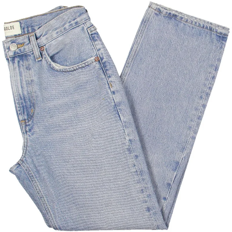 Agolde Womens Mid Rise Straight Leg Straight Leg Jeans Comfortable Stretch Denim Jeans Agolde Womens Mid Rise Straight Leg Straight Leg Jeans Comfortable Stretch Denim Jeans