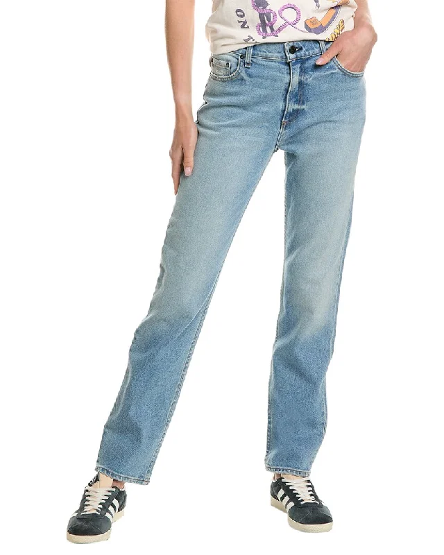 ASKK NY Mainstay Long Straight Jean Trendy Button-Up High-Waist Jeans