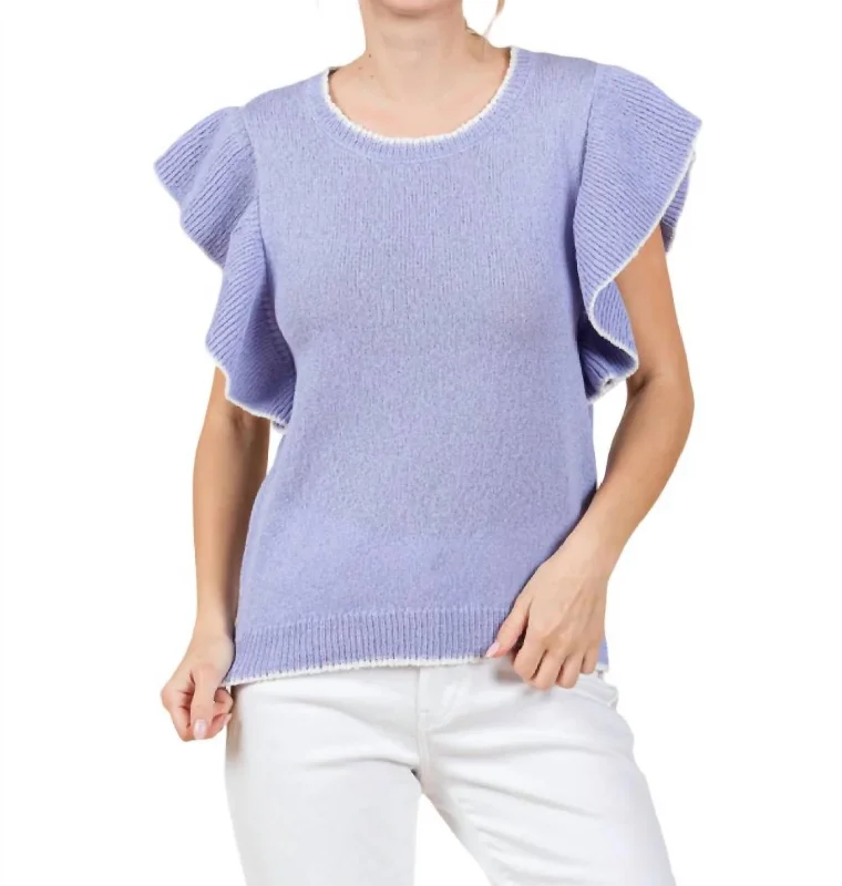 Beautiful Place Sweater Top In Lavender Terry Terry Cloth Terry Knit