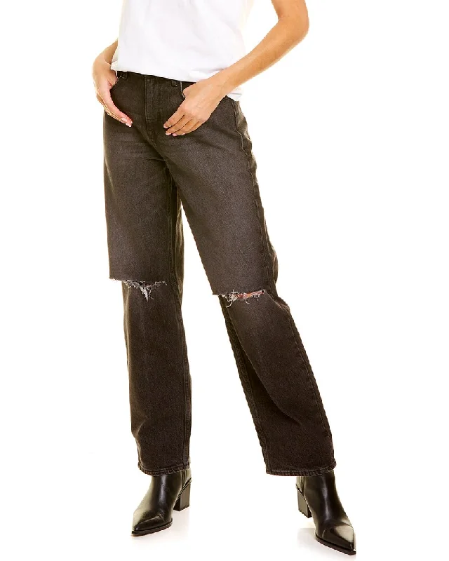 Good American Good 90S Straight Leg Jean Trendy Pleated Waist Jeans