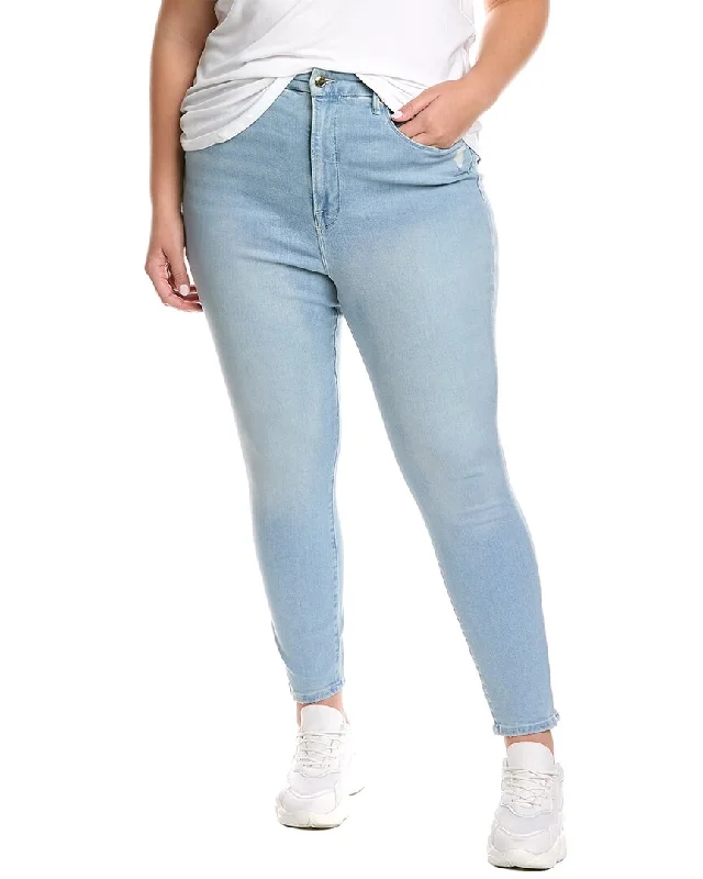 Good American Good Waist Blue Crop Jean Chic Ripped Jeans