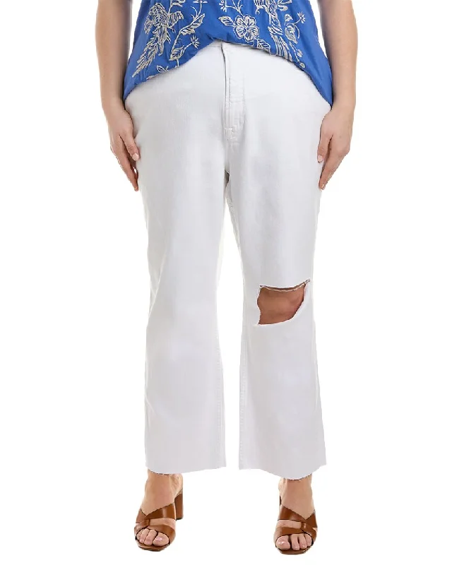 Good American Plus Icon White Crop Jean Classic Black Denim Jeans