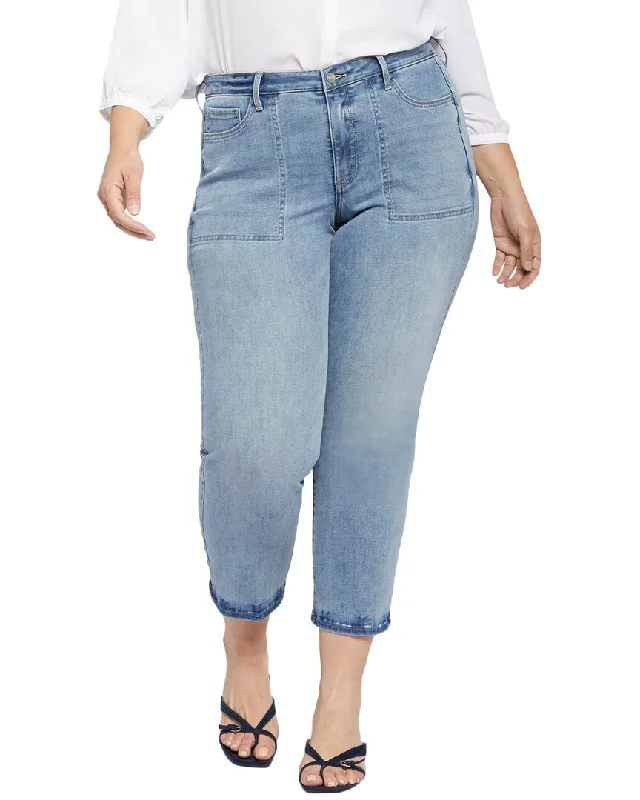 Nydj Plus Piper Relaxed Straight Jean Comfortable Low-Rise Jeans