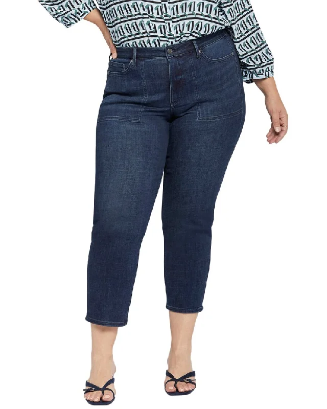 Nydj Plus Piper Relaxed Straight Jean Chic Rolled Cuff Denim Jeans