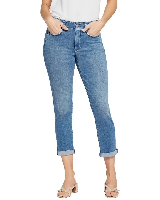 Nydj High-Rise Hollywood Stunning Girlfriend Jean Comfortable Faded High-Rise Jeans