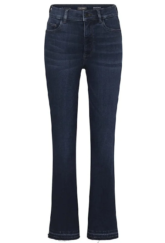 DL1961 Women's Bridget Boot Cut Jeans, Dark Indigo Released Chic Double Waistband Jeans DL1961 Women's Bridget Boot Cut Jeans, Dark Indigo Released Chic Double Waistband Jeans